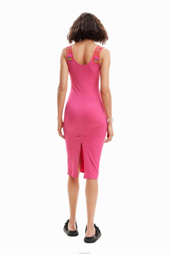 Women DesigualSlim ribbed strappy dress Clothing 68X240370
