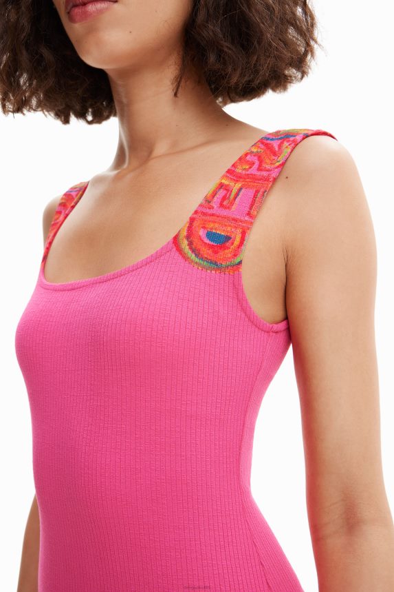 Women DesigualSlim ribbed strappy dress Clothing 68X240370