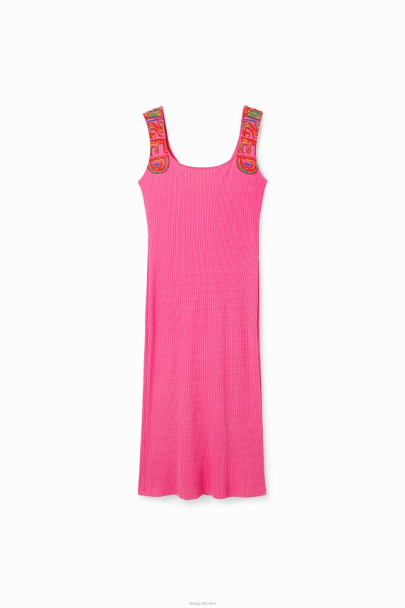 Women DesigualSlim ribbed strappy dress Clothing 68X240370