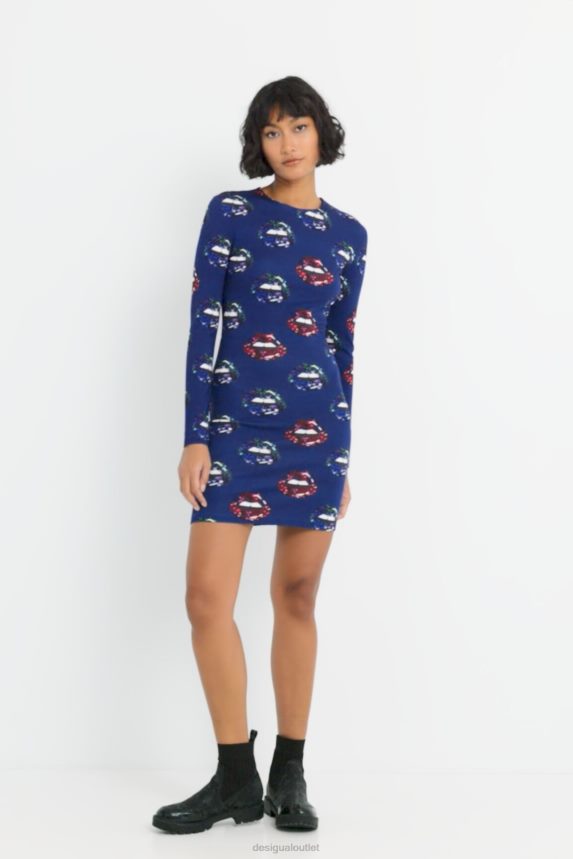 Women DesigualSlim short lips dress Clothing 68X240346