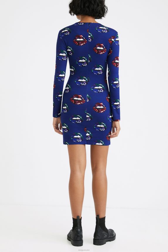 Women DesigualSlim short lips dress Clothing 68X240346