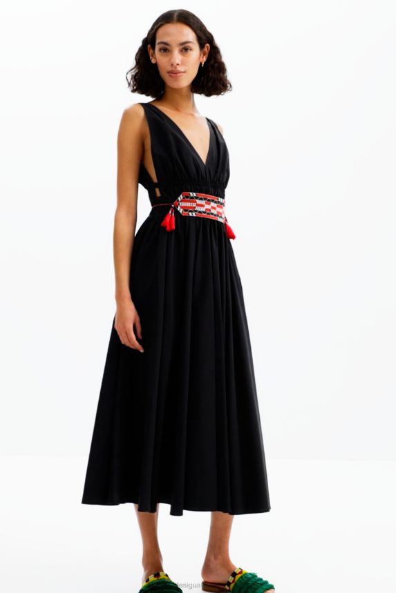 Women DesigualStella Jean belted midi dress Clothing 68X240126