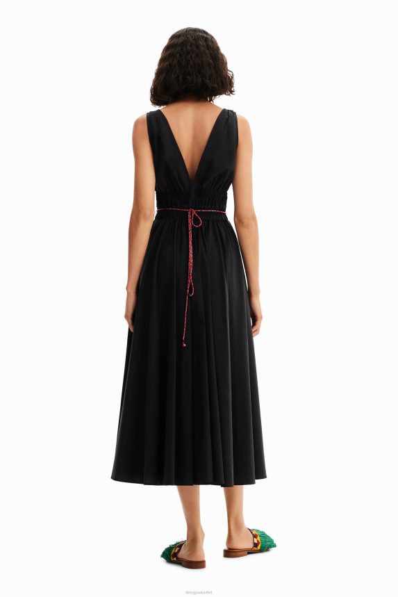 Women DesigualStella Jean belted midi dress Clothing 68X240126