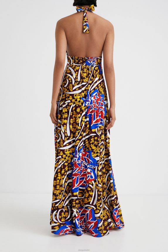 Women DesigualStella Jean long halter dress Clothing 68X240707
