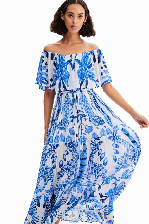 Women DesigualStella Jean ruffle midi dress Clothing 68X2401