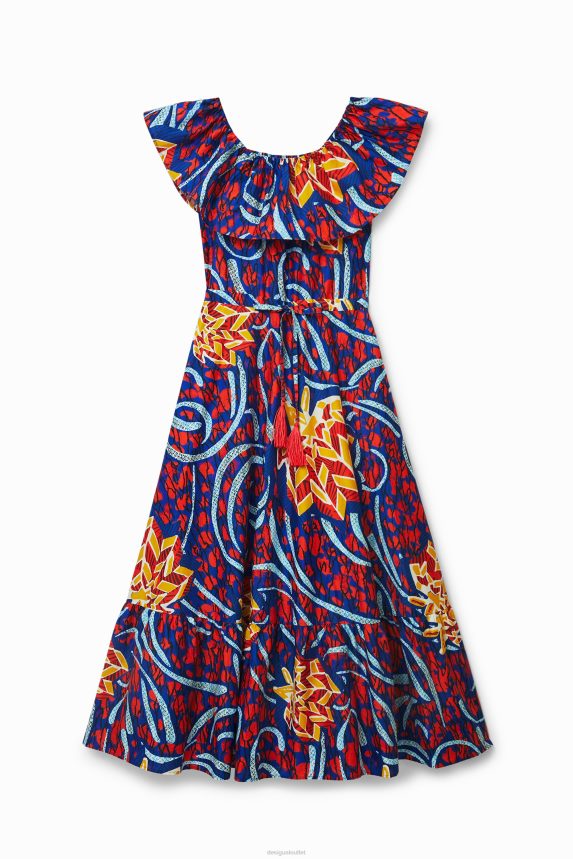 Women DesigualStella Jean ruffled midi dress Clothing 68X240890