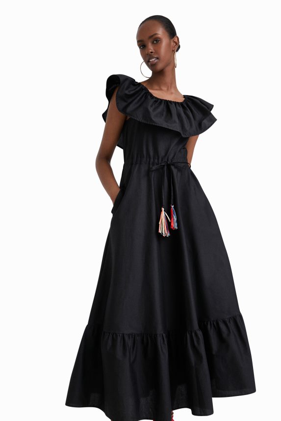 Women DesigualStella Jean ruffled midi dress Clothing 68X240934