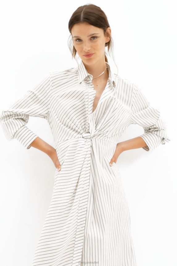 Women DesigualStriped midi shirt dress Clothing 68X240226