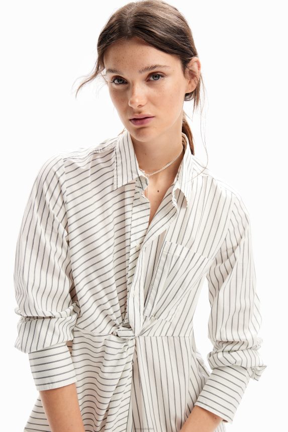 Women DesigualStriped midi shirt dress Clothing 68X240226