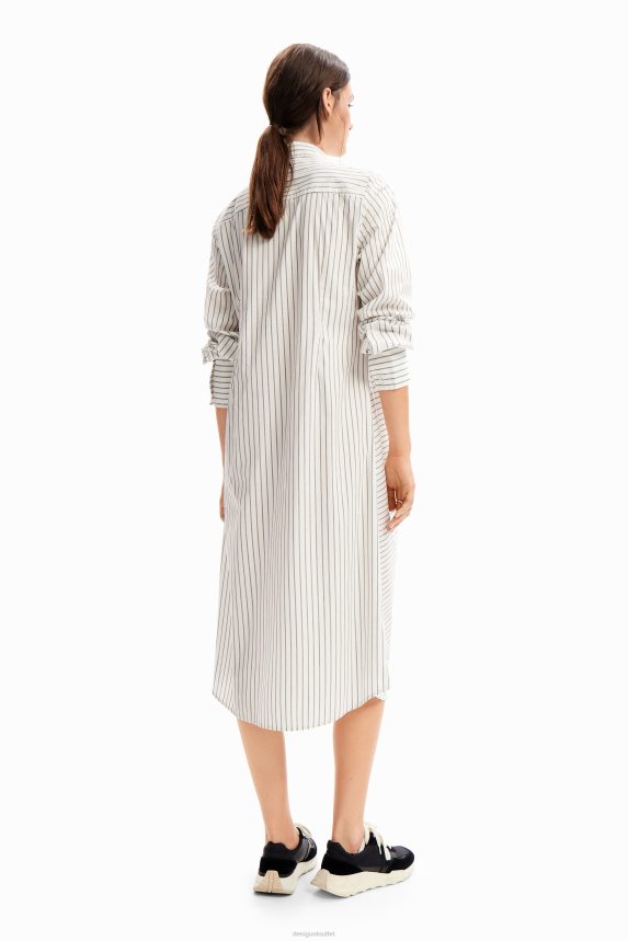 Women DesigualStriped midi shirt dress Clothing 68X240226