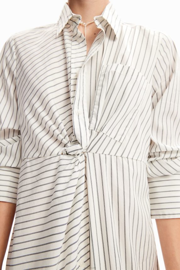 Women DesigualStriped midi shirt dress Clothing 68X240226