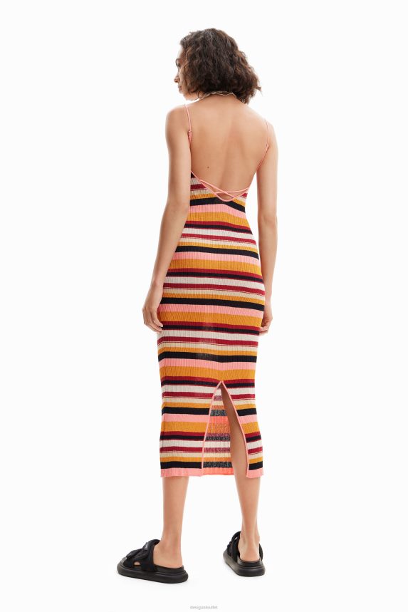 Women DesigualStriped ribbed midi dress Clothing 68X240891