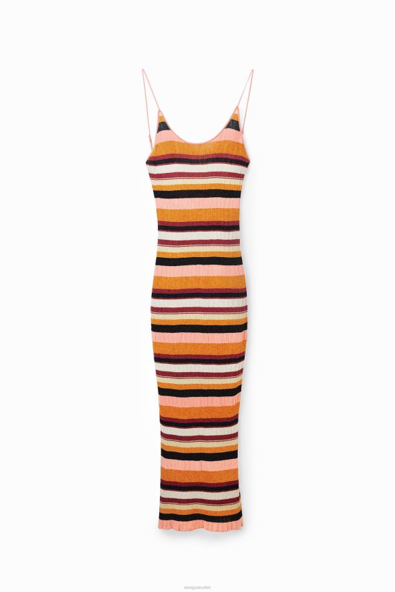 Women DesigualStriped ribbed midi dress Clothing 68X240891