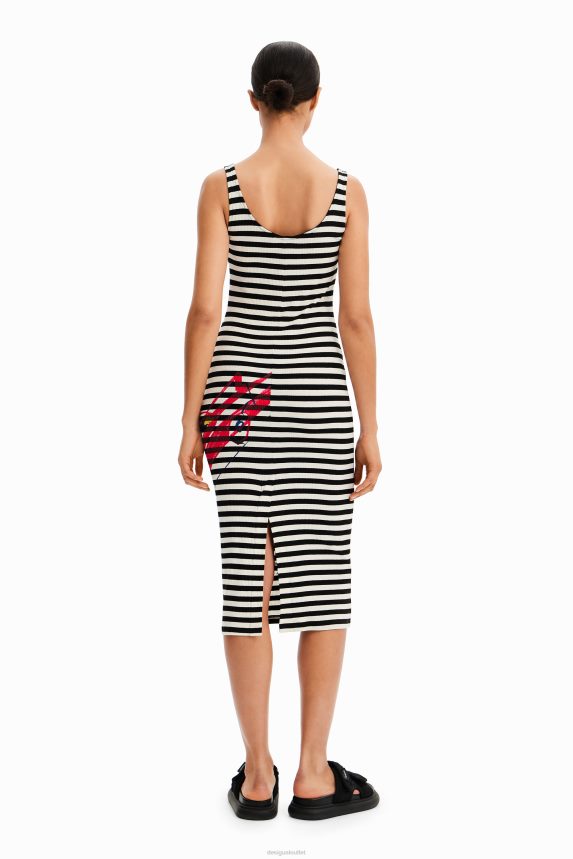 Women DesigualStriped slim strappy dress Clothing 68X240394