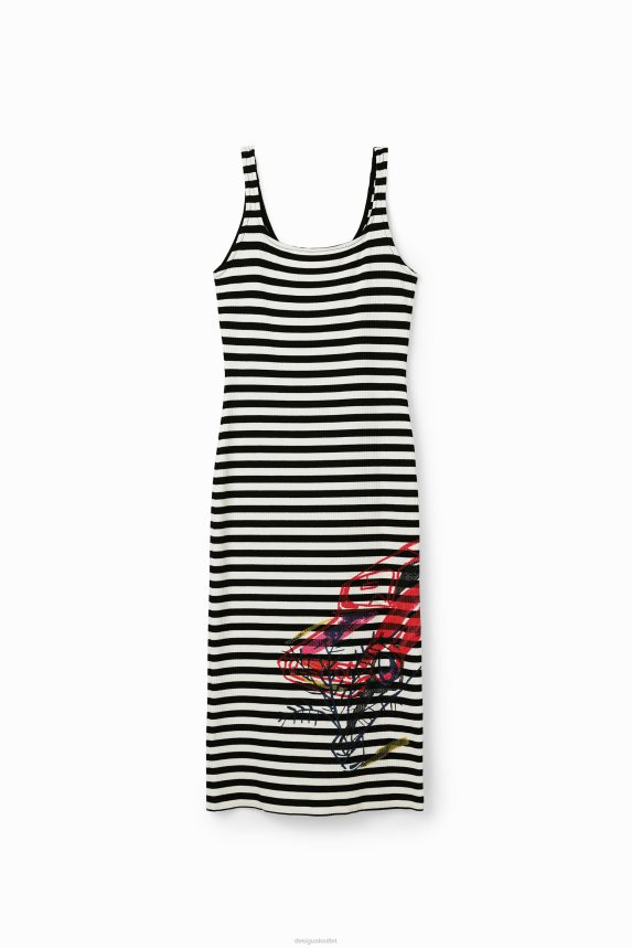 Women DesigualStriped slim strappy dress Clothing 68X240394