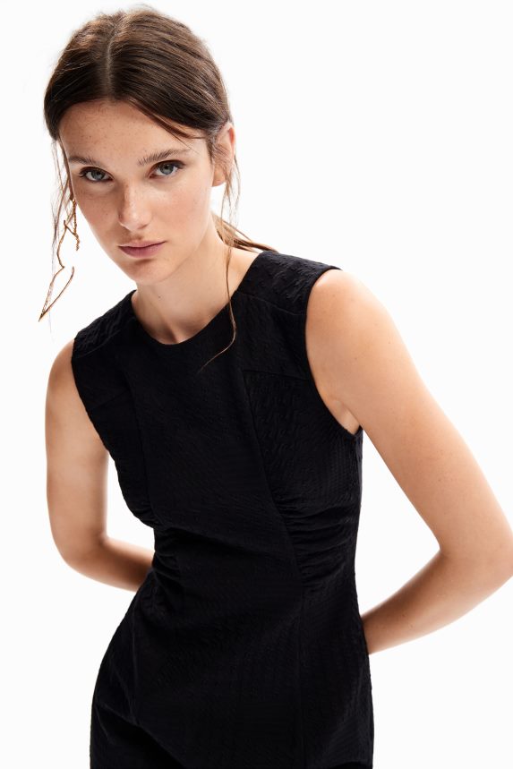 Women DesigualTextured mini dress Clothing 68X240154