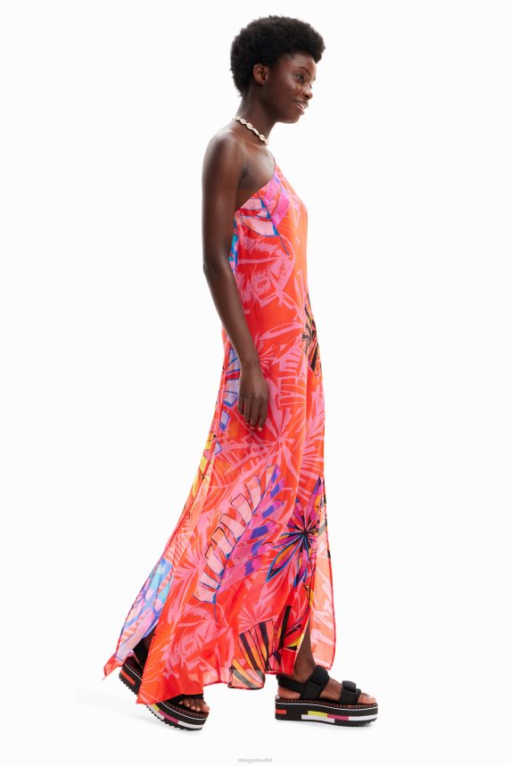 Women DesigualTropical asymmetric midi dress Clothing 68X240550