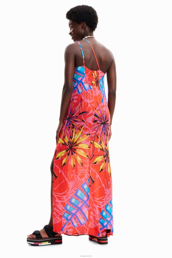 Women DesigualTropical asymmetric midi dress Clothing 68X240550