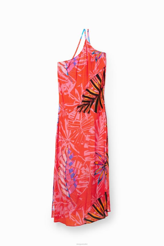 Women DesigualTropical asymmetric midi dress Clothing 68X240550