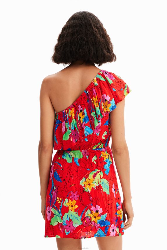 Women DesigualTropical asymmetric short dress Clothing 68X240597