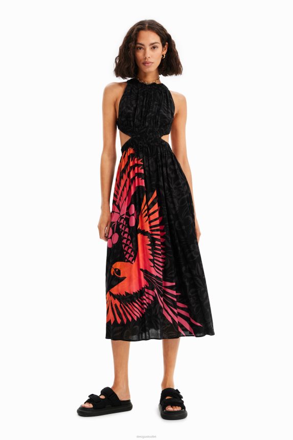 Women DesigualTropical cut-out midi dress Clothing 68X240960