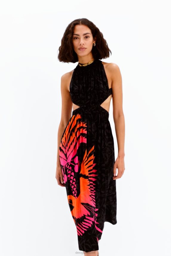 Women DesigualTropical cut-out midi dress Clothing 68X240960