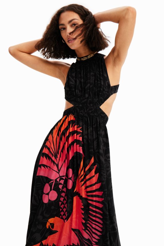 Women DesigualTropical cut-out midi dress Clothing 68X240960