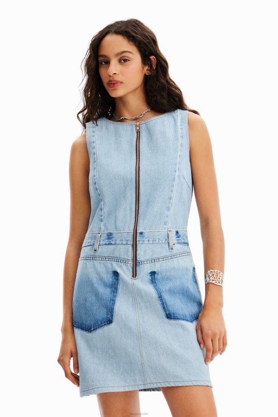 Women DesigualUpcycled denim pinafore Clothing 68X240987