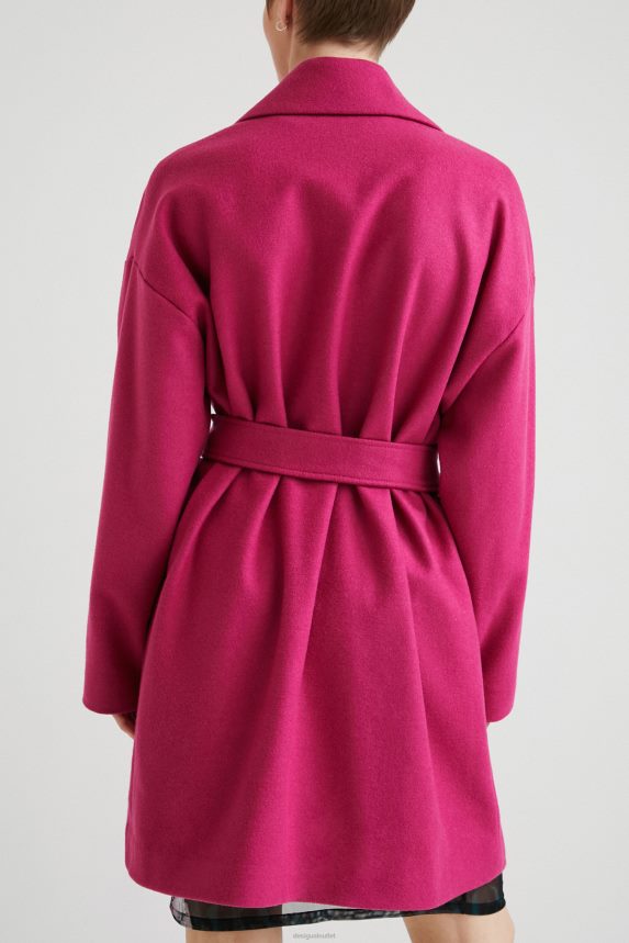 Women Desigual3/4 wool coat belt Clothing 68X2401028