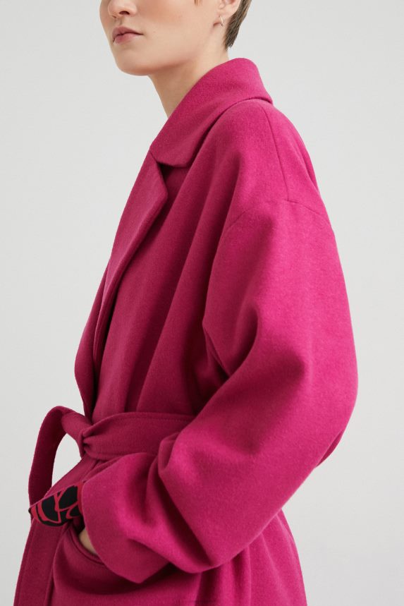 Women Desigual3/4 wool coat belt Clothing 68X2401028