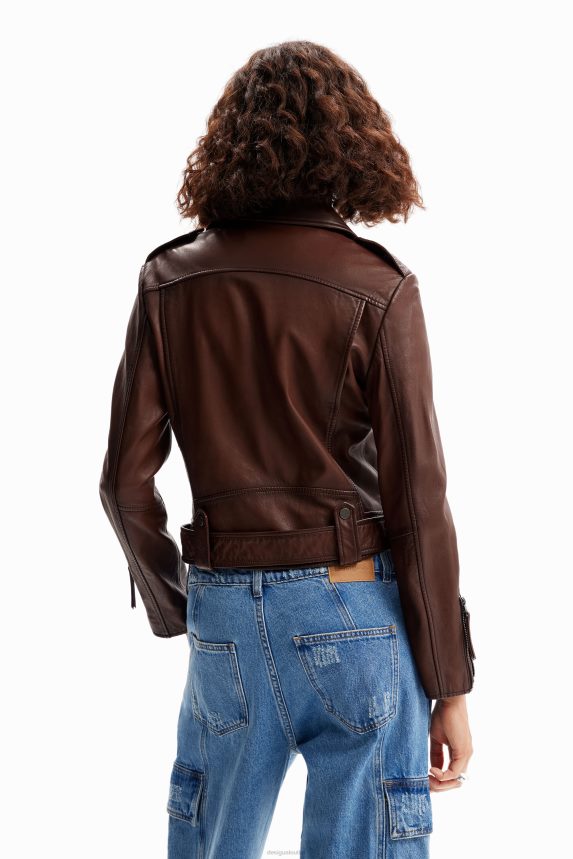 Women DesigualBelted biker jacket Clothing 68X2401169