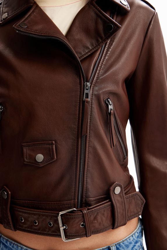 Women DesigualBelted biker jacket Clothing 68X2401169