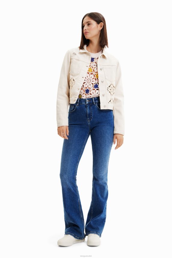 Women DesigualDie-cut denim jacket Clothing 68X240843