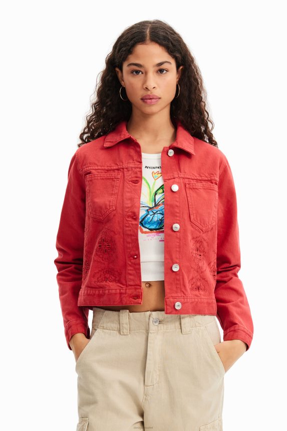 Women DesigualDie-cut denim jacket Clothing 68X240982
