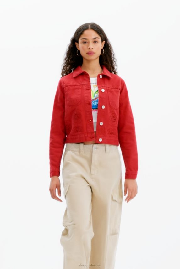 Women DesigualDie-cut denim jacket Clothing 68X240982