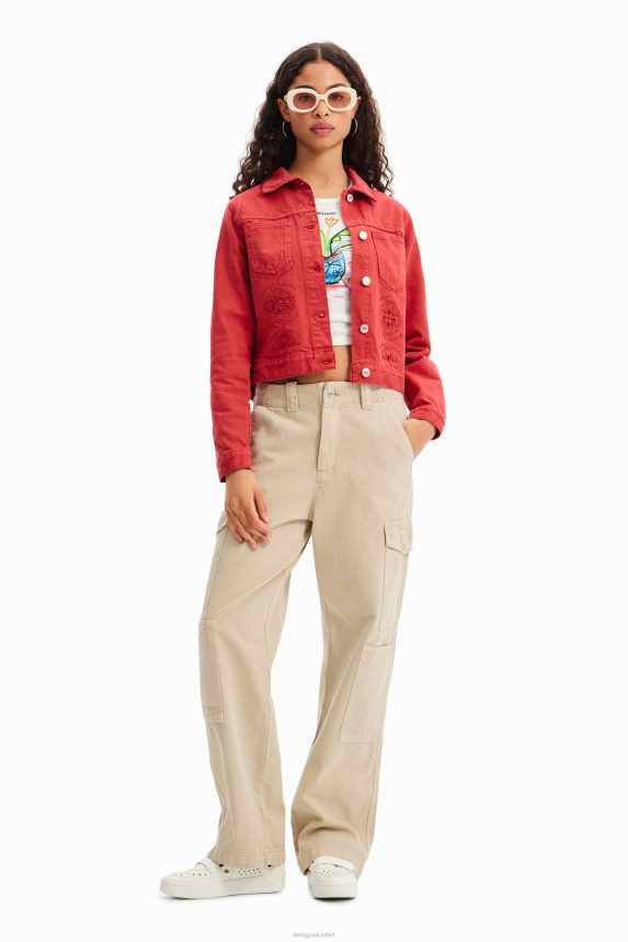 Women DesigualDie-cut denim jacket Clothing 68X240982