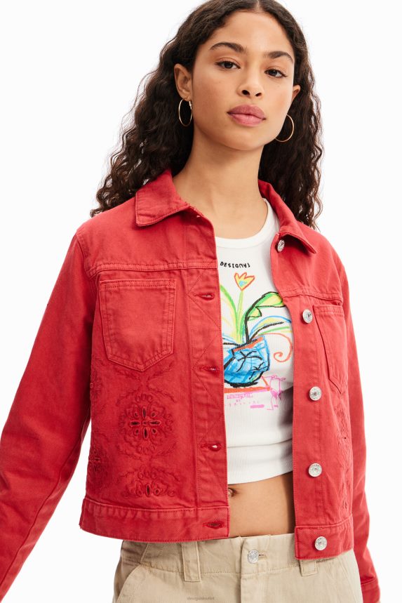 Women DesigualDie-cut denim jacket Clothing 68X240982