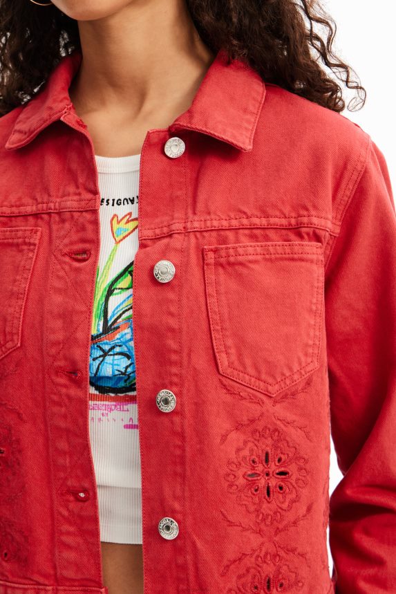 Women DesigualDie-cut denim jacket Clothing 68X240982