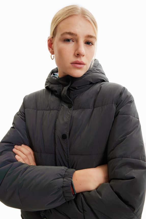 Women DesigualIridescent padded short jacket Clothing 68X240660