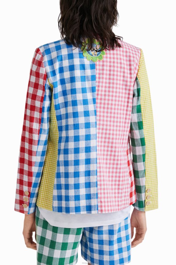 Women DesigualJohnson Hartig check patchwork blazer Clothing 68X2401060