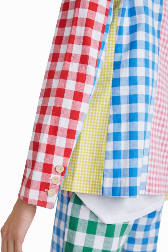 Women DesigualJohnson Hartig check patchwork blazer Clothing 68X2401060