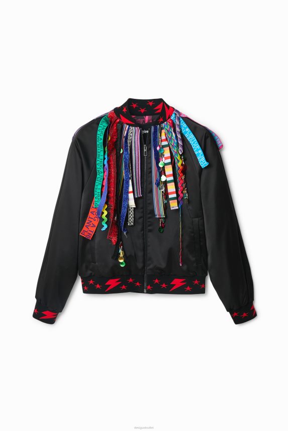 Women DesigualJohnson Hartig ribbon bomber jacket Clothing 68X240819