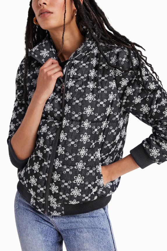 Women DesigualLace quilted jacket Clothing 68X2401045