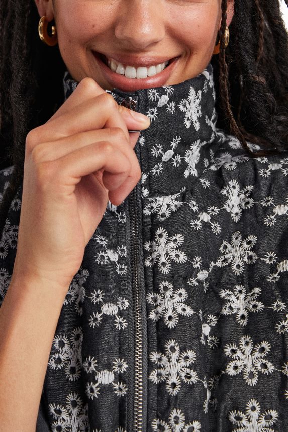 Women DesigualLace quilted jacket Clothing 68X2401045