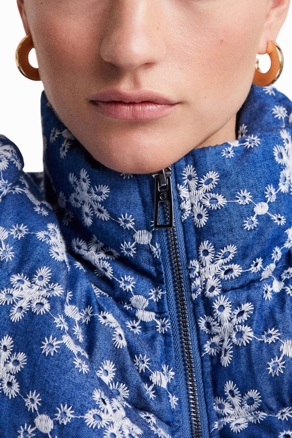 Women DesigualLace quilted jacket Clothing 68X240512