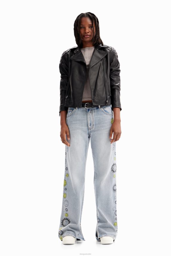 Women DesigualLeather-effect biker jacket Clothing 68X2401140