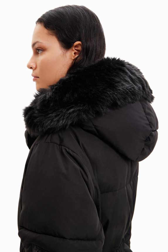 Women DesigualLong padded coat with belt Clothing 68X240743