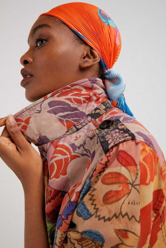 Women DesigualM. Christian Lacroix tropical patchwork jacket Clothing 68X240929