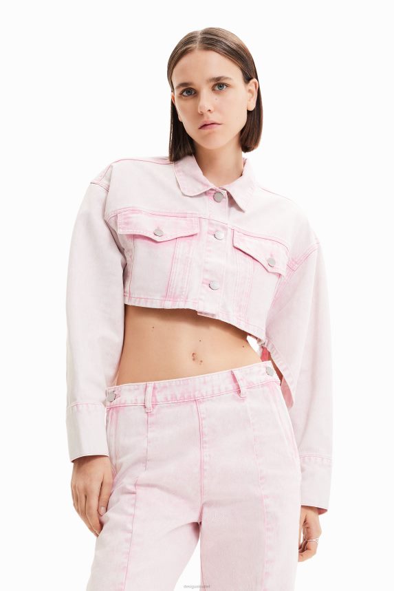 Women DesigualMaitrepierre cropped denim jacket Clothing 68X240771