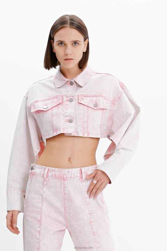 Women DesigualMaitrepierre cropped denim jacket Clothing 68X240771